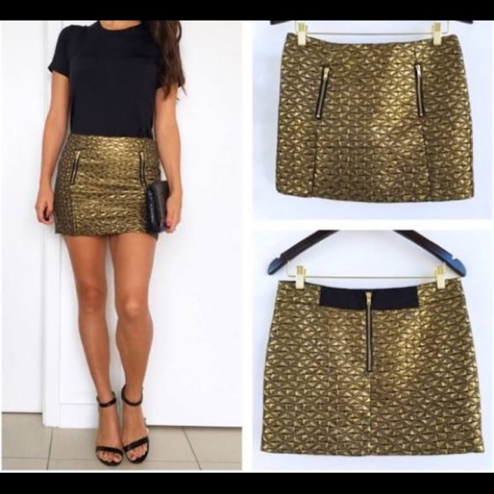 Gorgeous Gold topshop mini skirt